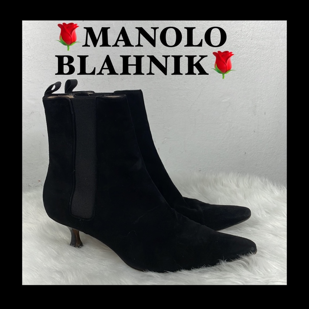 Manolo Blahnik Black Ankle Boots